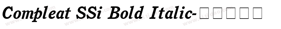 Compleat SSi Bold Italic字体转换